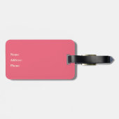 サンタフラミンゴwピンクキャンディーケーンストライプクリスマス ラゲッジタグ (裏面横)