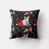 サンタフランスのの帽子のパターンでブルドッグの子犬 クッション (裏面)