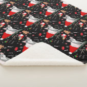 サンタフランスのの帽子のパターンでブルドッグの子犬 シェルパブランケット (3/4)