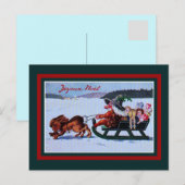 サンタフランスのクリスマスのようなヴィンテージのトロール シーズンポストカード (正面/裏面)