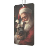 サンタフランスのクロースとブルドッグフェスティバルクリスマス カーエアーフレッシュナー (左)