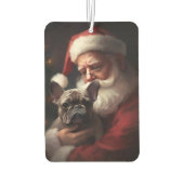 サンタフランスのクロースとブルドッグフェスティバルクリスマス カーエアーフレッシュナー (裏面)