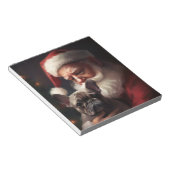 サンタフランスのクロースとブルドッグフェスティバルクリスマス ノートパッド (アングル)