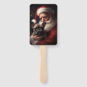 サンタフランスのクロースとブルドッグフェスティバルクリスマス ハンドファン (裏面)