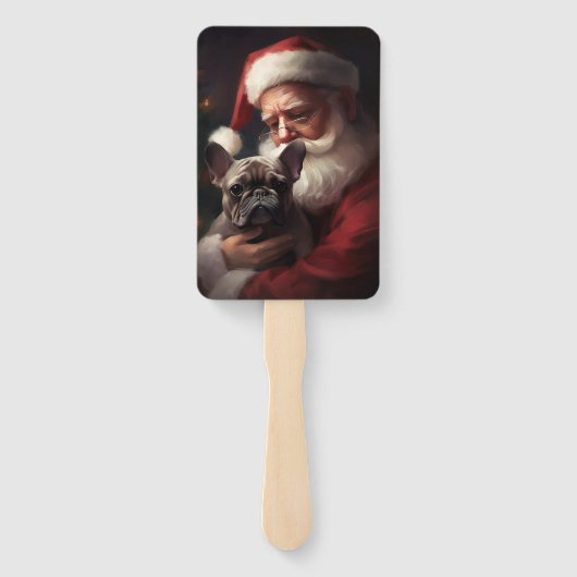 サンタフランスのクロースとブルドッグフェスティバルクリスマス ハンドファン (裏面)