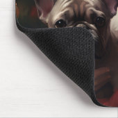 サンタフランスのクロースとブルドッグフェスティバルクリスマス マウスパッド (コーナー)