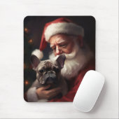 サンタフランスのクロースとブルドッグフェスティバルクリスマス マウスパッド (マウス)