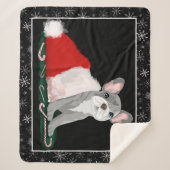 サンタフランスのズハットシェルパ毛布のブルドッグパピー シェルパブランケット (正面)