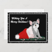 サンタフランスのズ・ハットでブルドッグ・パピー シーズンポストカード (正面/裏面)