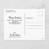 サンタフランスのドッグブルドッグクリスマスかわいい子犬 シーズンポストカード (裏面)