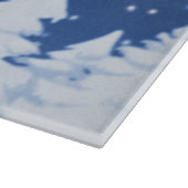 サンタフランスのハットで雪のクリスマスにブルドッグ カッティングボード (角)