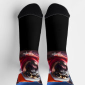 サンタフランスのハット・クリスマス付きブルドッグ ソックス (上部)