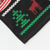 サンタフランスのブルドッグ乗馬クリスマス汗 フリースブランケット (角)