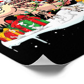 サンタフランスのブルドッグ乗馬Axolotlクリスマス所有者 ポスター (角)