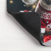 サンタフランスのー帽をかぶったブルドッグ マウスパッド (コーナー)