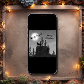 サンタフルムーンウルフ砂漠の南西クリスマス シーズンカード