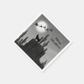 サンタフルムーンウルフ砂漠の南西クリスマス スタンダードカクテルナプキン (角)