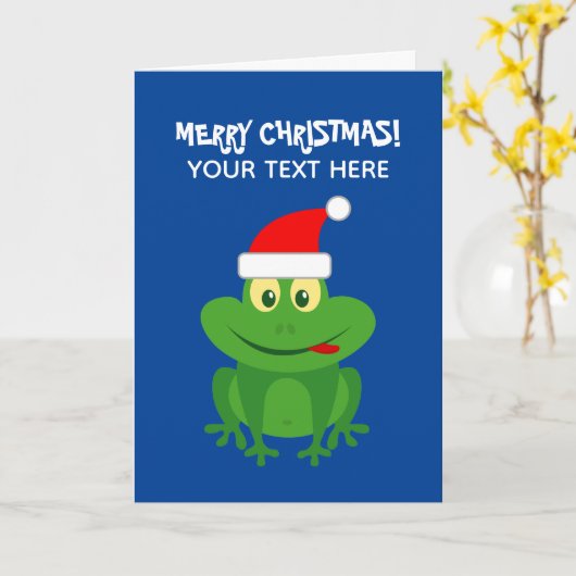 サンタフロおもしろいッグアニメのメリークリスマスホリデー カード (黄色い花)