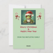 サンタフロッグお洒落クリスマスアニマルホリデーカード シーズンカード (裏面)