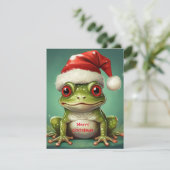 サンタフロッグお洒落クリスマスアニマルホリデーカード シーズンカード (スタンド正面)