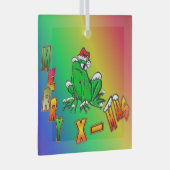 サンタフロッグメリークリスマスガラスオーナメント ガラスオーナメント (正面右)