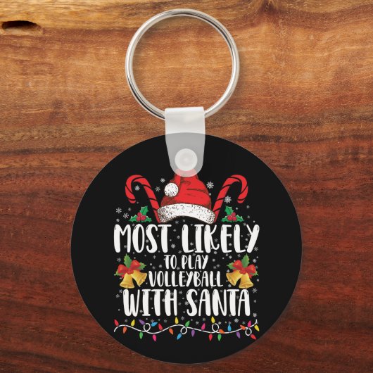 サンタフ遊ァミリとバレーボールをする可能性が高い キーホルダー (正面)