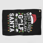 サンタフ遊ァミリのクリスマスでゴルフをする可能性が最も高い ゴルフタオル (横)