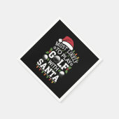 サンタフ遊ァミリのクリスマスでゴルフをする可能性が最も高い スタンダードカクテルナプキン (角)