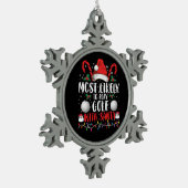 サンタフ遊ァミリのクリスマスでゴルフをする可能性が最も高い スノーフレークピューターオーナメント (左)