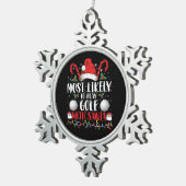 サンタフ遊ァミリのクリスマスでゴルフをする可能性が最も高い スノーフレークピューターオーナメント (右)