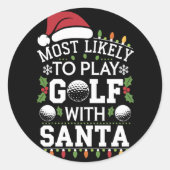 サンタフ遊ァミリのクリスマスでゴルフをする可能性が最も高い ラウンドシール (正面)