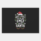サンタフ遊ァミリのクリスマスでゴルフをする可能性が最も高い ラッピングペーパーシート (正面)