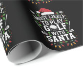 サンタフ遊ァミリのクリスマスでゴルフをする可能性が最も高い ラッピングペーパー (ロールコーナー)