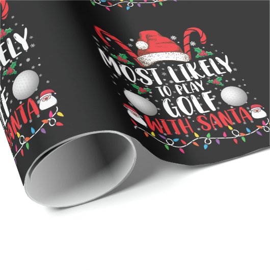 サンタフ遊ァミリのクリスマスでゴルフをする可能性が最も高い ラッピングペーパー (ロールコーナー)