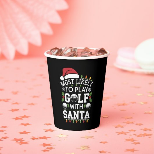 サンタフ遊ァミリのクリスマスでゴルフをする可能性が最も高い 紙コップ (インサイチュ)
