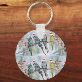 サンタブジクリスマスウォーター絵画カラーの鳥 キーホルダー (裏面)