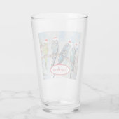 サンタブジクリスマスウォーター絵画カラーの鳥 タンブラーグラス (裏面)