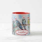 サンタブジークリスマス絵画ウォーターカラーズバード マグカップ (中央)