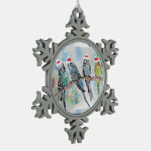 サンタブジーパロットウォーターカラーバジーオーナメント スノーフレークピューターオーナメント (左)