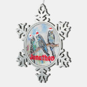 サンタブジーパロットブディーズボーイズネームオーナメント スノーフレークピューターオーナメント (右)