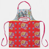 サンタブディーズクリスマスレッド女性エプロン エプロン (正面)