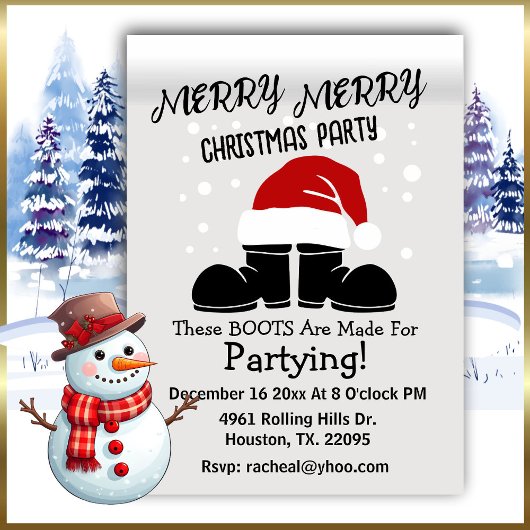 サンタブメリーースメリーのクリスマスカード カード