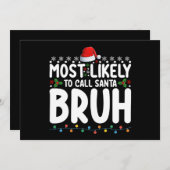 サンタブラのクリスマス休暇を迎える可能性が高い 招待状 (正面/裏面)