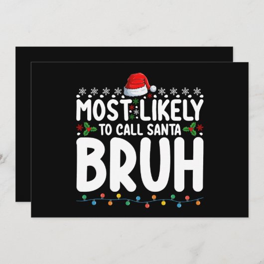 サンタブラのクリスマス休暇を迎える可能性が高い 招待状 (正面/裏面)