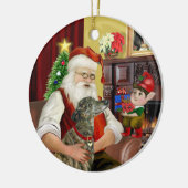 サンタブリンドルグレイハウンド セラミックオーナメント (左)