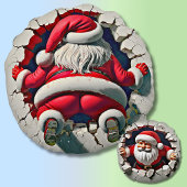 サンタブレークスルー壁 – 3D効果 ラウンドクッション