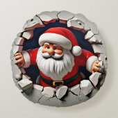 サンタブレークスルー壁 – 3D効果 ラウンドクッション (正面)