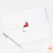 サンタブーツギフトラベルシール ラウンドシール (封筒)