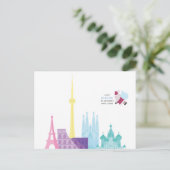 サンタプおもしろいンクリスマスホリデートラベルカード シーズンポストカード (スタンド正面)