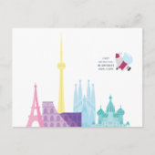 サンタプおもしろいンクリスマスホリデートラベルカード シーズンポストカード (正面)